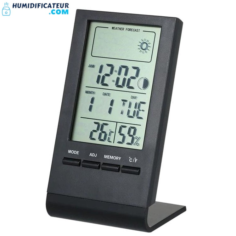 AdroitGoods - Hygromètre numérique Thermomètre d'intérieur - Noir